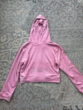 Juicy Couture Classic Velour Bling Track Jacket Hoodie Light Pink XXL